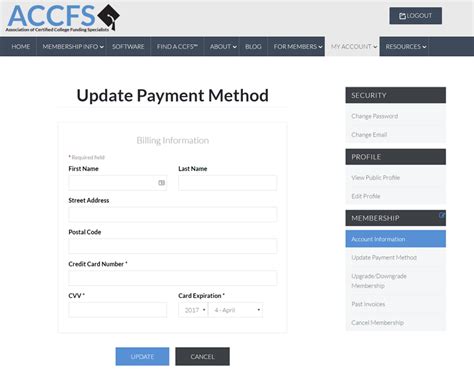 how i update payment info .